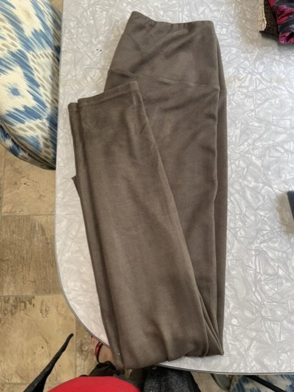 Wilfred Free Faux Suede High Rise Taupe Leggings Size L